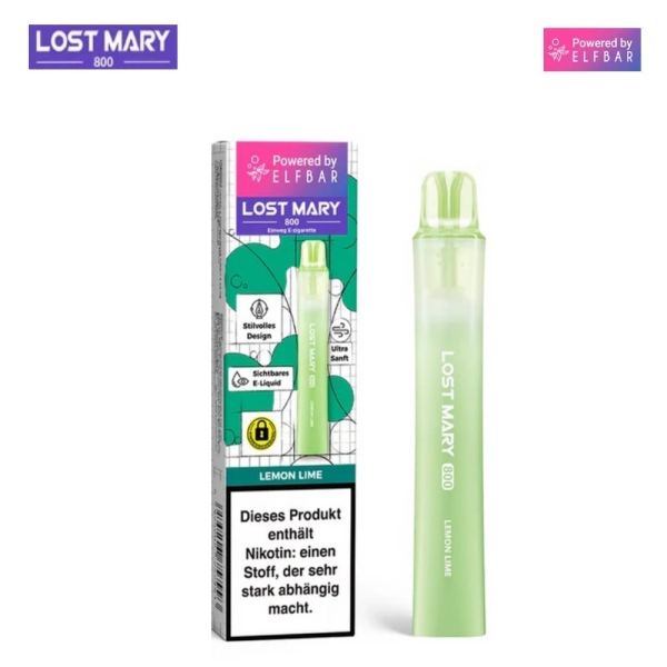 Lost Mary 800 - Lemon Lime -  Einweg E-Zigarette 20mg